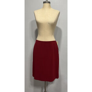 Tahari Arthur S. Levine Womens Straight Pencil Skirt Size 10P Brick Red Business